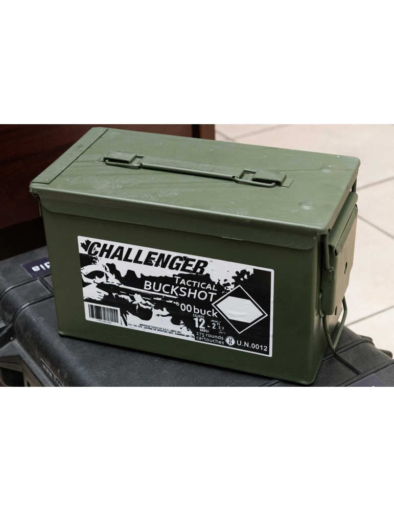 Challenger 00 Buckshot - 12 Gauge 2-3/4" 1oz - 175 Round Ammo Can Challenger 00 Buckshot - 12 Gauge 2-3/4" 1oz - 175 Round Ammo Can