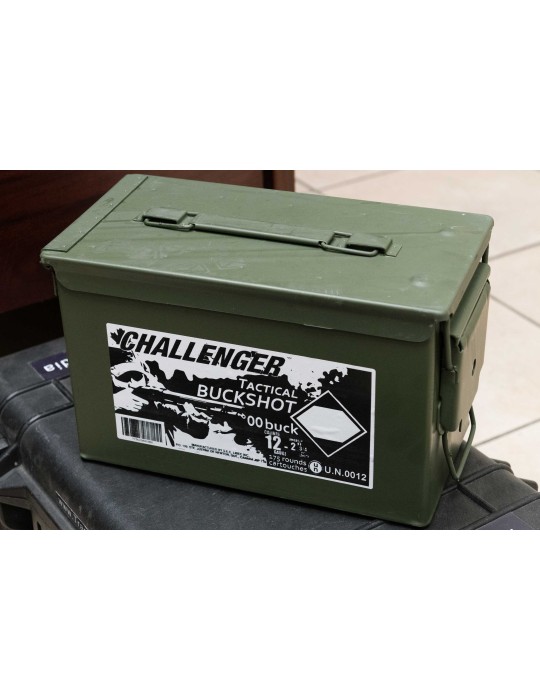 Challenger 00 Buckshot - 12 Gauge 2-3/4" 1oz - 175 Round Ammo Can Challenger 00 Buckshot - 12 Gauge 2-3/4" 1oz - 175 Round Ammo Can
