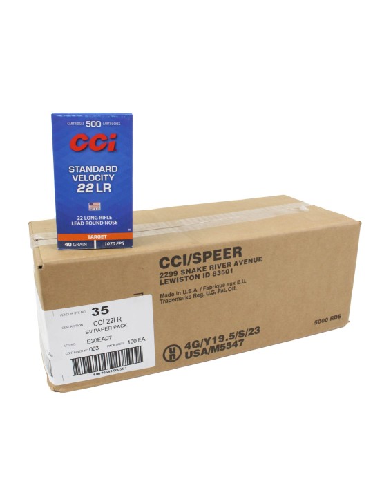 CCI Standard Velocity 22LR 5000 Round Case CCI Standard Velocity 22LR 5000 Round Case